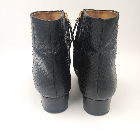 The Row Python Embossed Snakeskin Ankle Booties in Black 36 6 - Picture 13 of 13